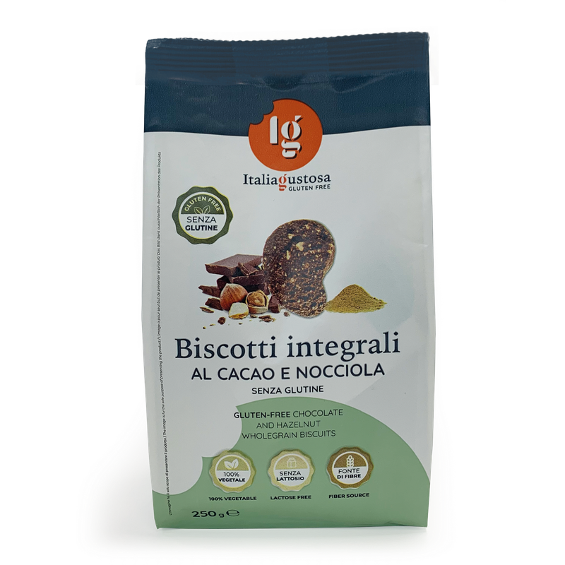 Biscotti Integrali al Cacao e Nocciola - Ig Italia Gustosa Biscotti Integrali al Cacao e Nocciola - Ig Italia Gustosa