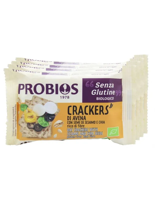 Crackers di Avena con Semi di Sesamo e Chia- Panito - Probios Crackers di Avena con Semi di Sesamo e Chia- Panito - Probios