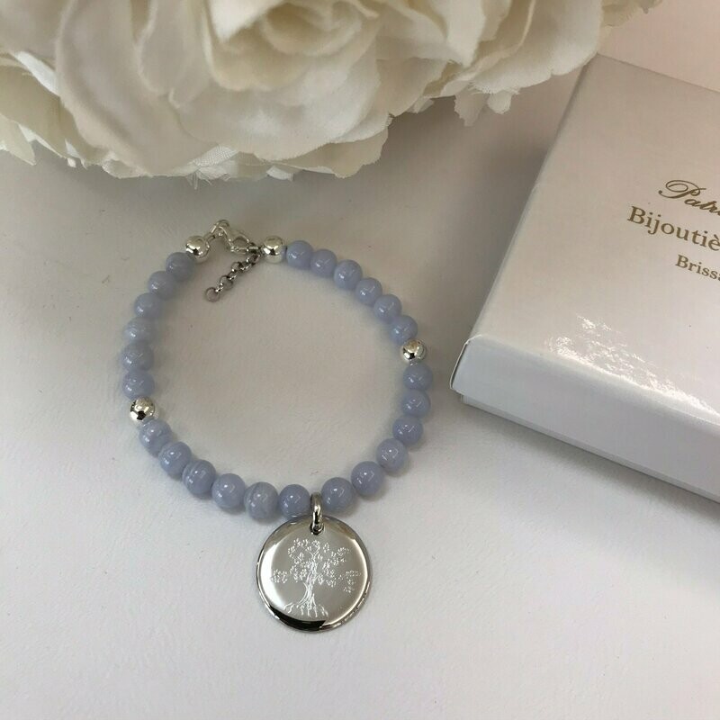 BRACELET DE JULIA  CALCEDOINE BLEUE