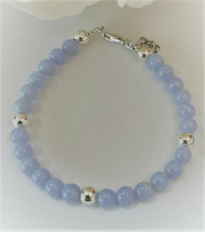Bracelet des secrets calcédoine bleue
