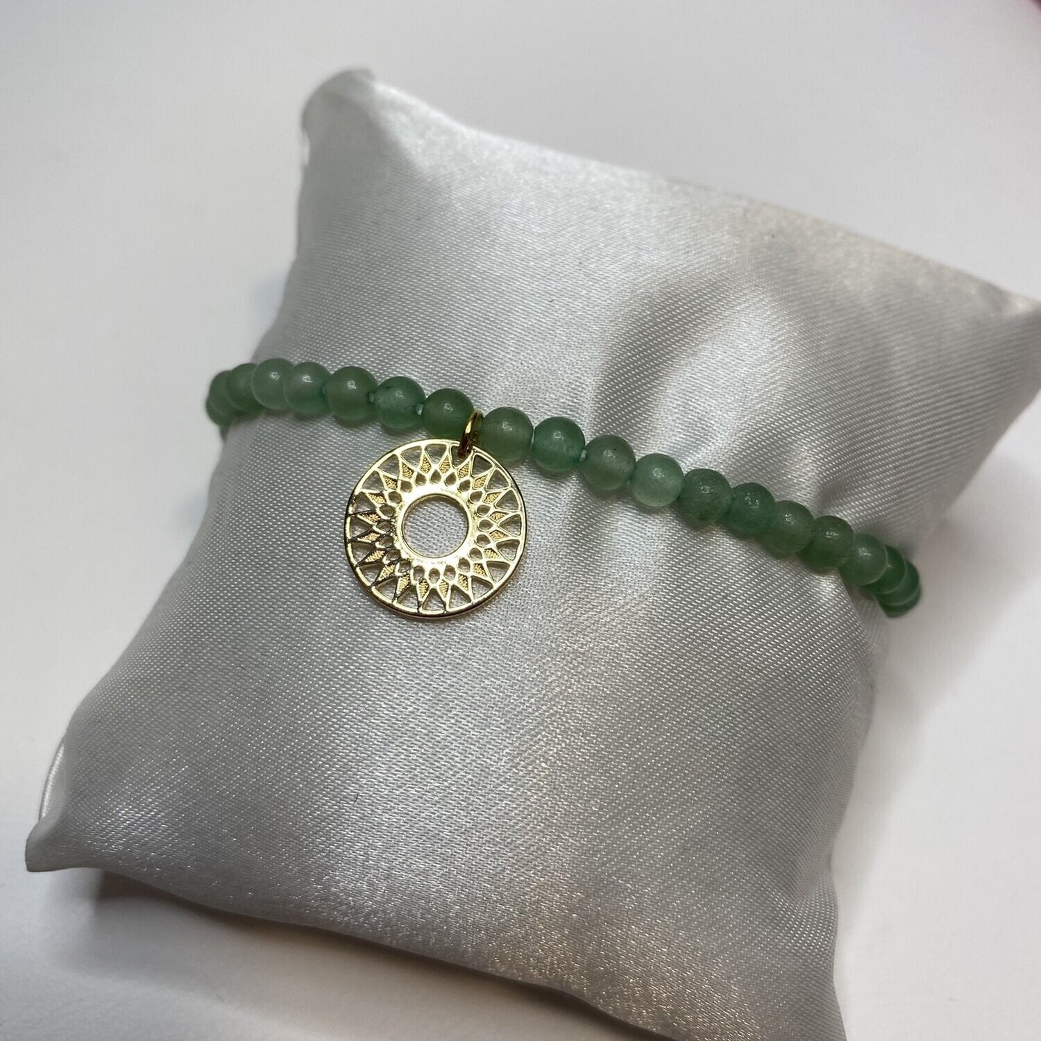 Bracelet de Julia soleil en plaqué or et aventurine verte
