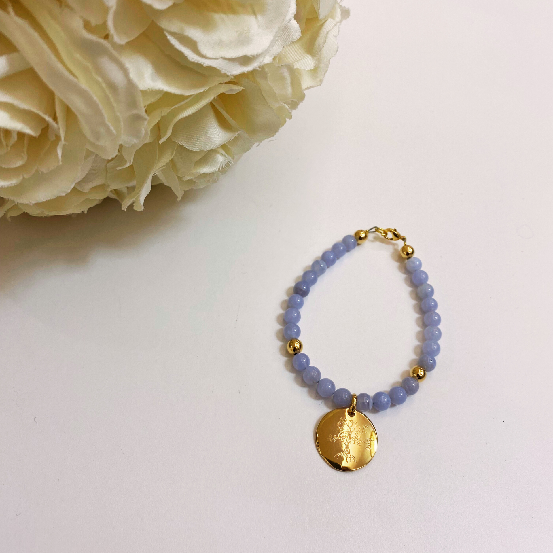 Bracelet de Julia calcédoine bleue