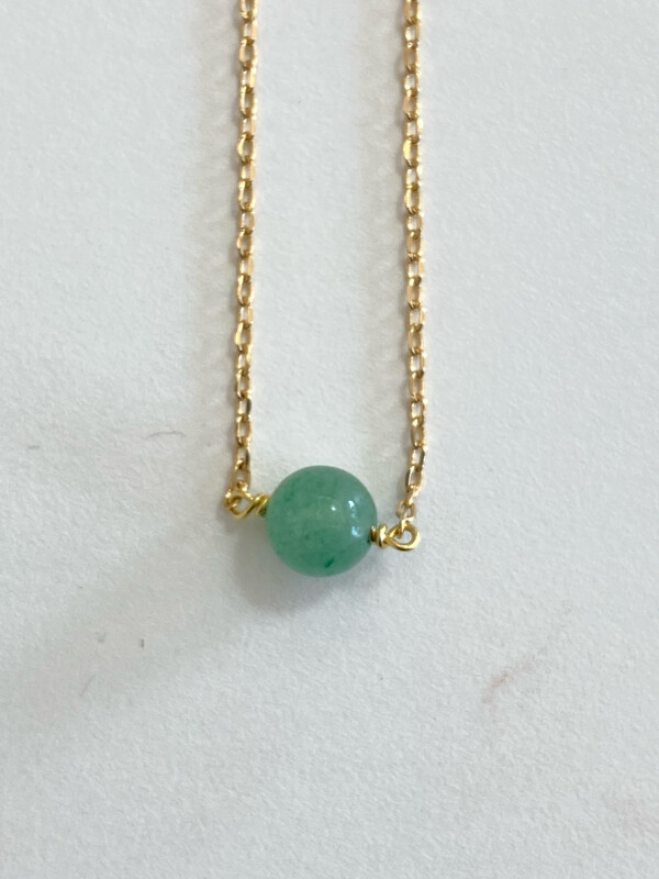 Collier des secrets &  aventurine verte plaqué or