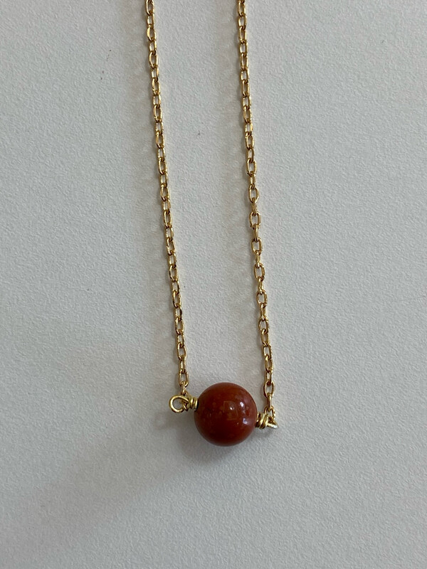 Collier des secrets & jaspe brecia plaqué or