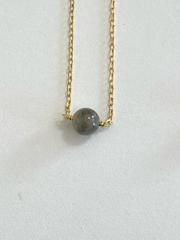 Collier des secrets & labradorite plaqué or