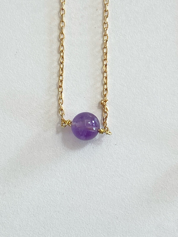 Collier des secrets & améthyste plaqué or