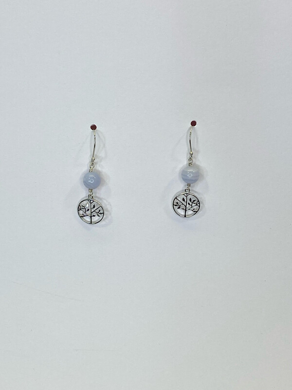 Boucles d’oreilles Harmonie & calcédoine bleue