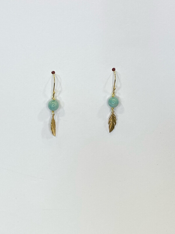 Boucles d’oreilles Harmonie céleste plaqué or & Amazonite