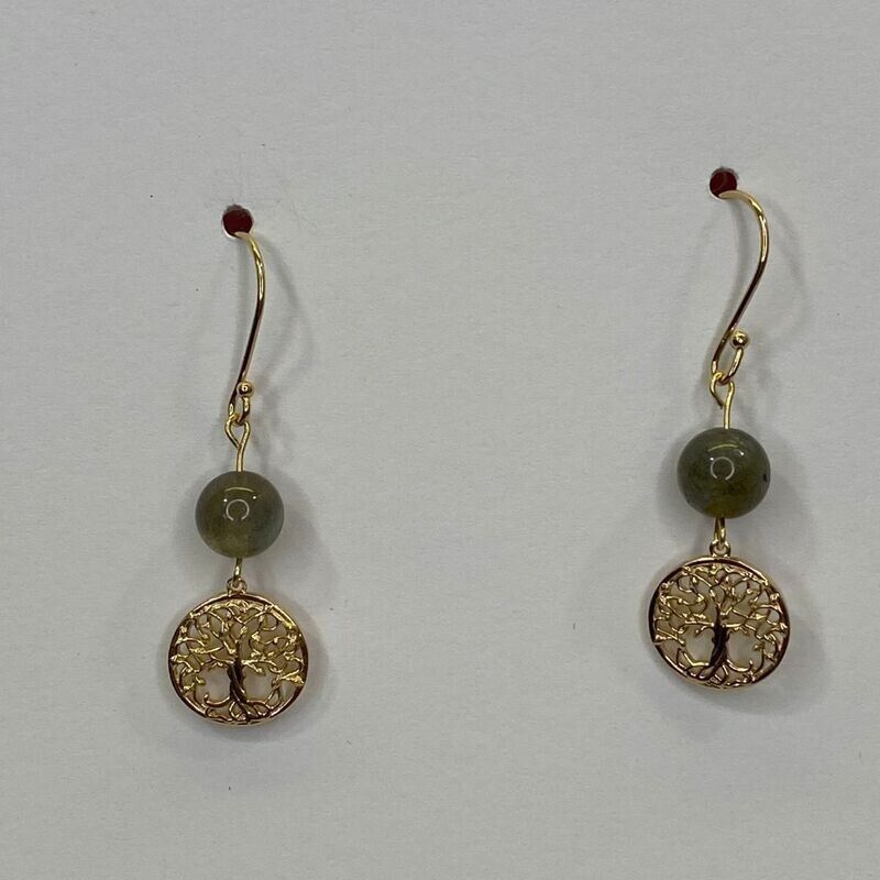 Boucles d’oreilles Harmonie  plaqué or & labradorite