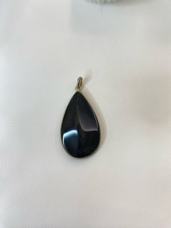 Pendentif obsidienne dorée Pendentif obsidienne dorée