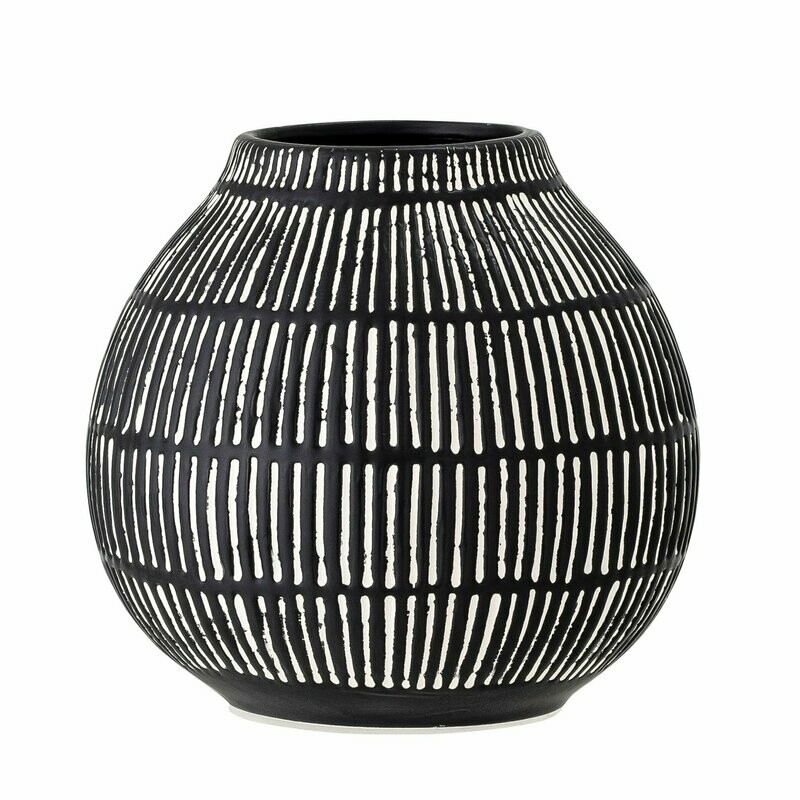 Elveda Vase, Black, Stoneware