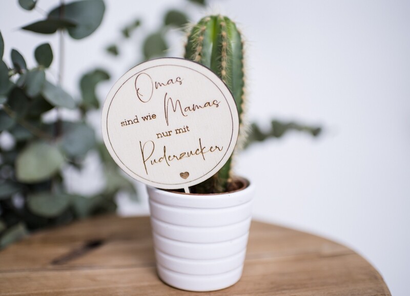 Blumen-/Pflanzenstecker Omas sind wie Mamas nur mit Puderzucker