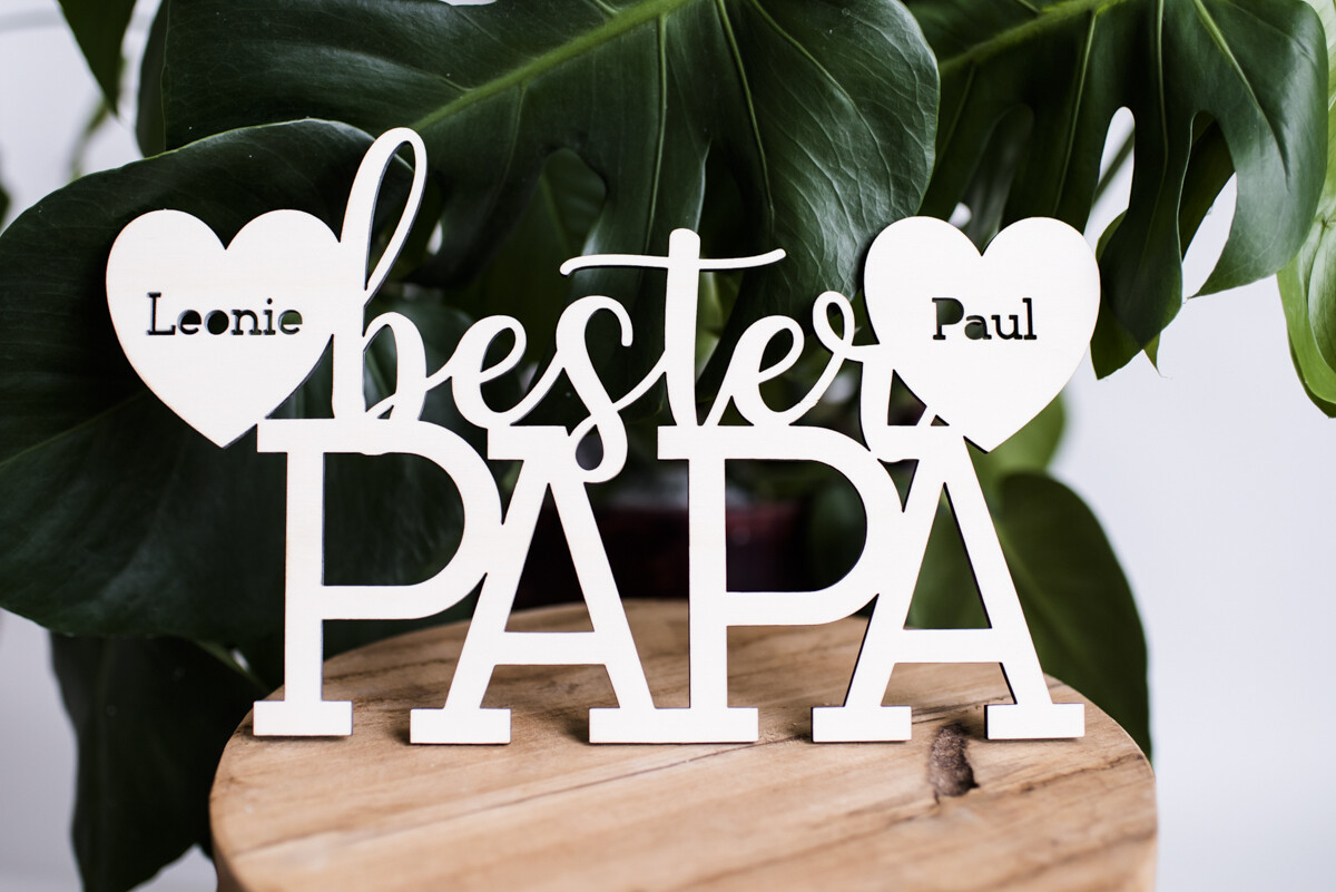 "Bester Papa" - personalisiertes Holzschild