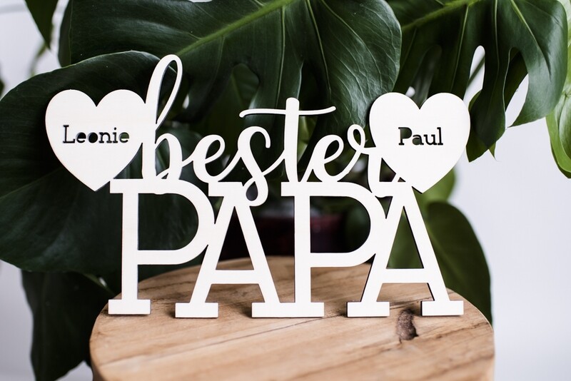 &quot;Bester Papa&quot; - personalisiertes Holzschild