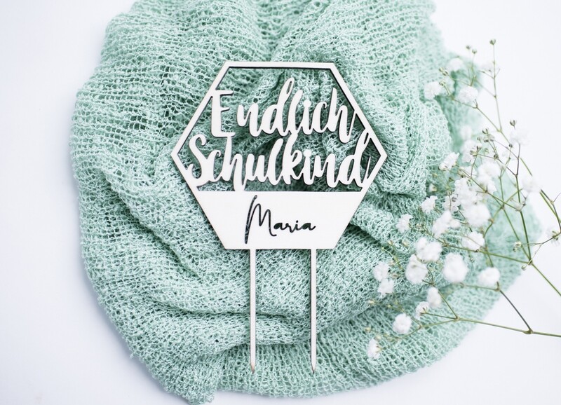 Caketopper zur Einschulung mit Wunschname, personalisiert