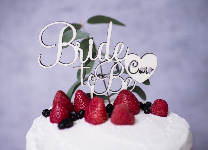 Caketopper &quot;Bride to Be&quot; mit Wunschname - Junggesellinnenabschied