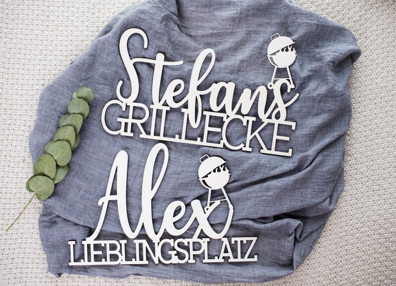 Personalisierter Schriftzug für den Grillplatz - Grill - Lieblingsplatz/Grillecke - Holzschild