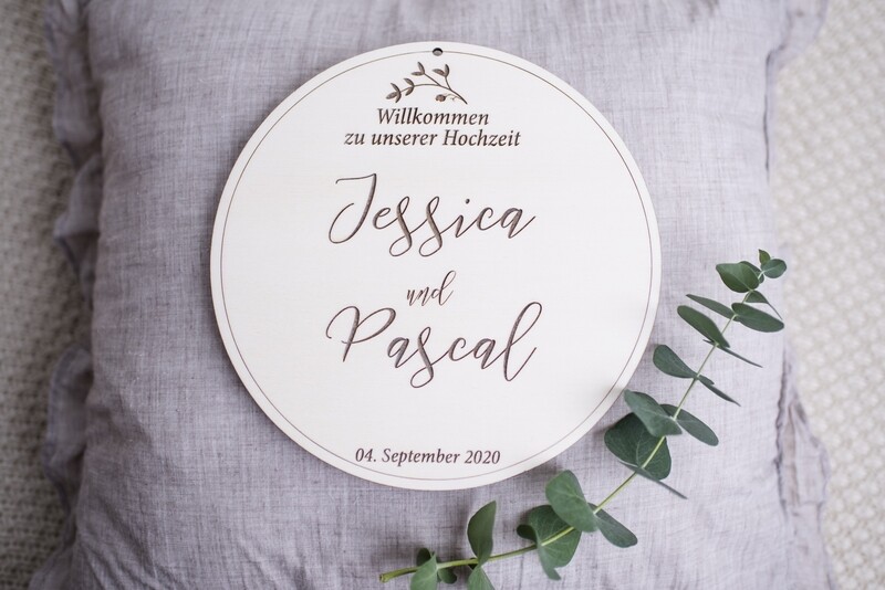 Willkommensschild zur Hochzeit - personalisiert