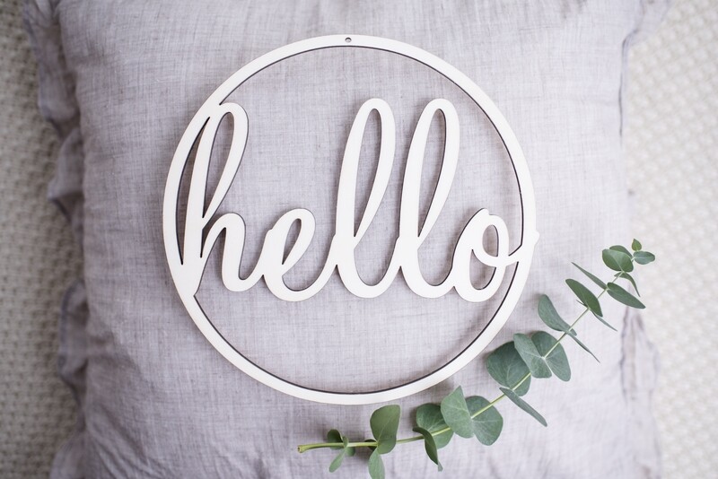 Türschild - Hello