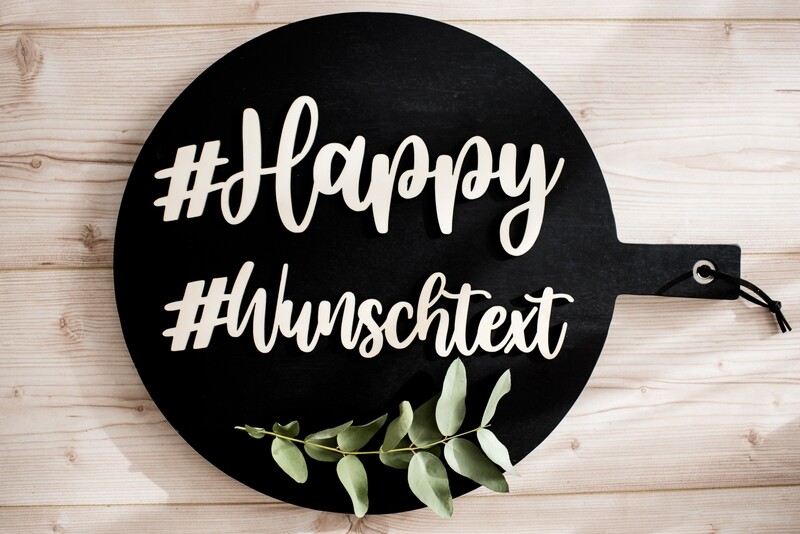 Personalisierter Hashtag Schriftzug aus Holz -  Wunschtext