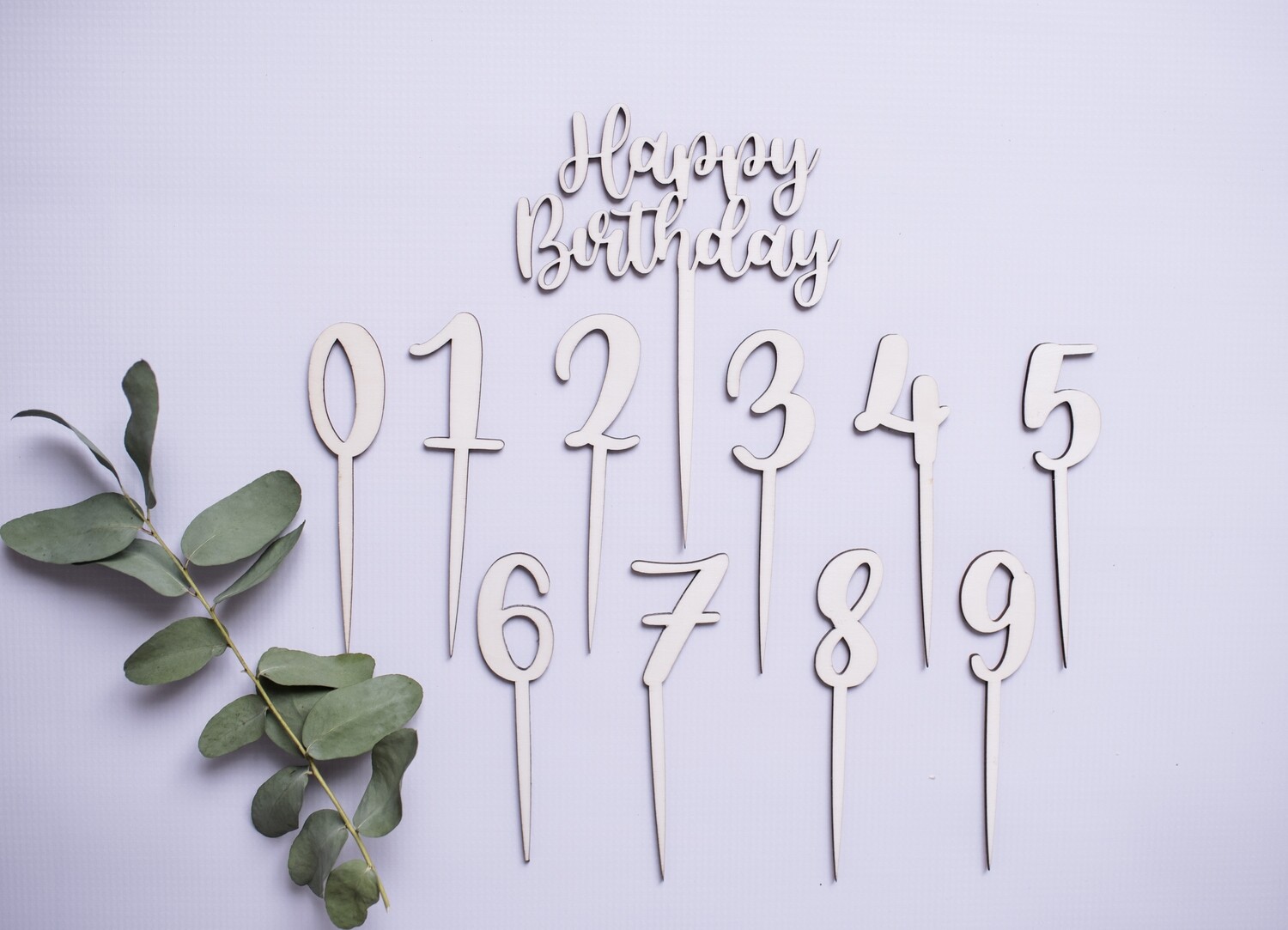 Happy Birthday mit Zahlen - Set 11 Teile Caketopper