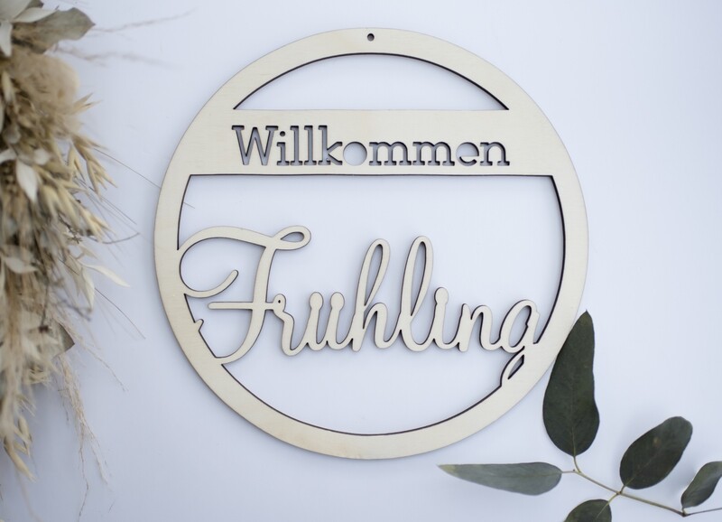 Türschild - Willkommen Frühling