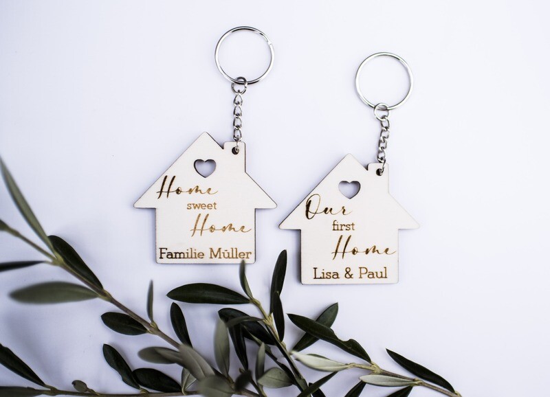 Schlüsselanhänger &quot;Home&quot; Personalisiert - Home sweet Home - Our first Home