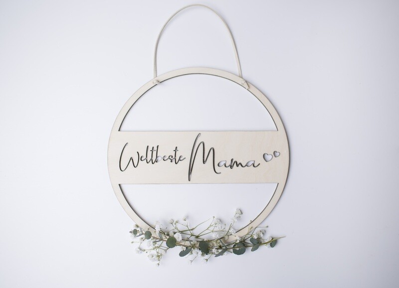 &quot;Weltbeste Mama&quot; - personalisiertes Holzschild