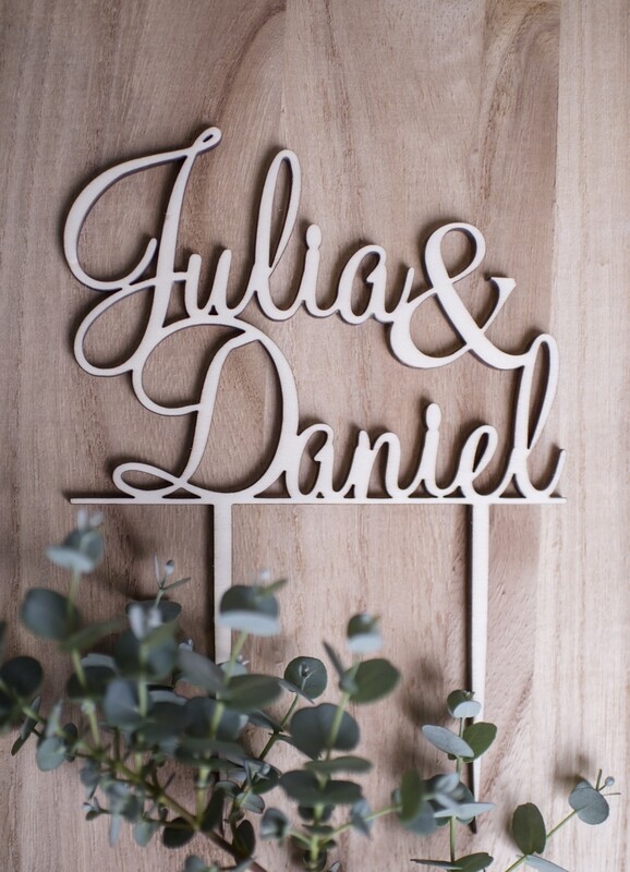 Caketopper mit 2 Wunschnamen | Hochzeitstorte Personalisiert