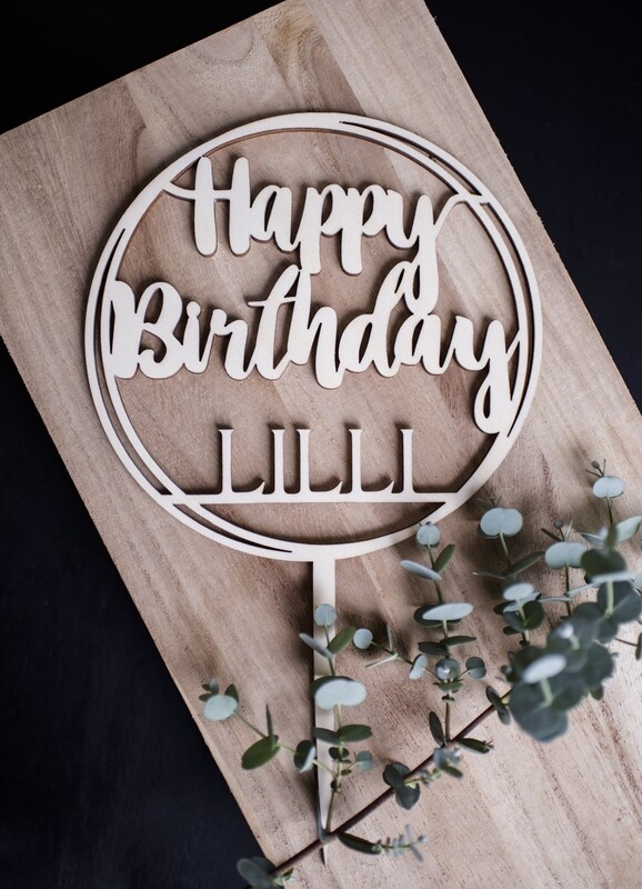 Caketopper Happy Birthday mit Wunschname