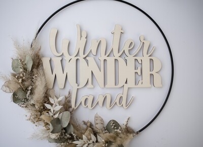 Türschild "Winter Wonder Land" aus Holz - Weihnachten