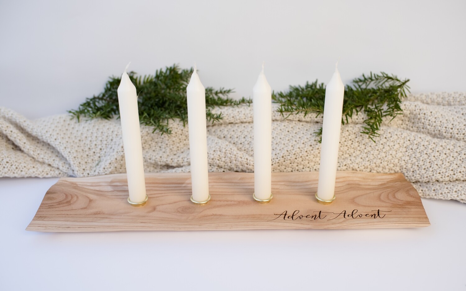 Adventskranz Adventsbrett aus Holz für 4 Kerzen