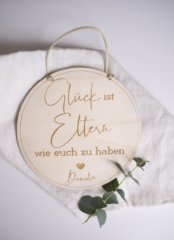 Personalisiertes Schild für die Eltern