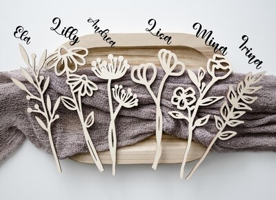 Holzblumen - Blumen aus Holz (einzeln)