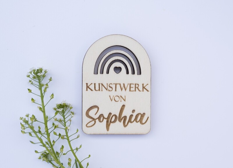 Personalisierter Kühlschrankmagnet - Kunstwerk von Kindername