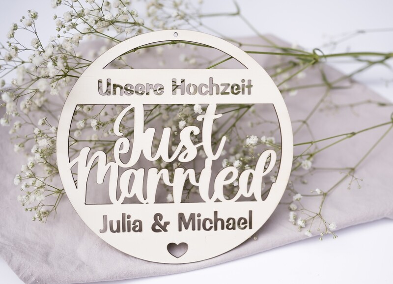 Hochzeitsschild aus Holz - Traubogen - Bogen - Geschenk