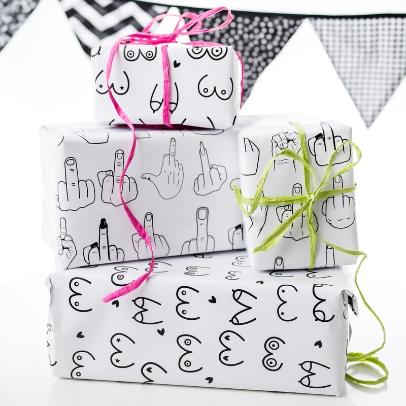 Lustiges Geschenkpapier I Mittelfinger