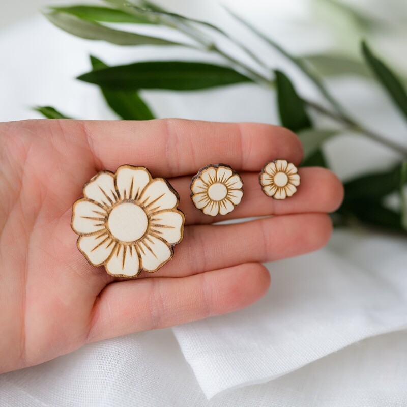 Ohrstecker aus Holz I Blume I Ohrringe