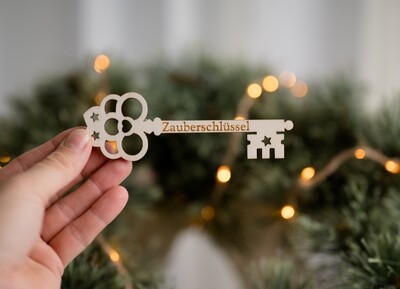 Weihnachtsmann Schlüssel für Heiligabend ohne Kamin | Zauberschlüssel Weihnachtsabend | Weihnachtsmann Nikolausschlüssel mit Karte