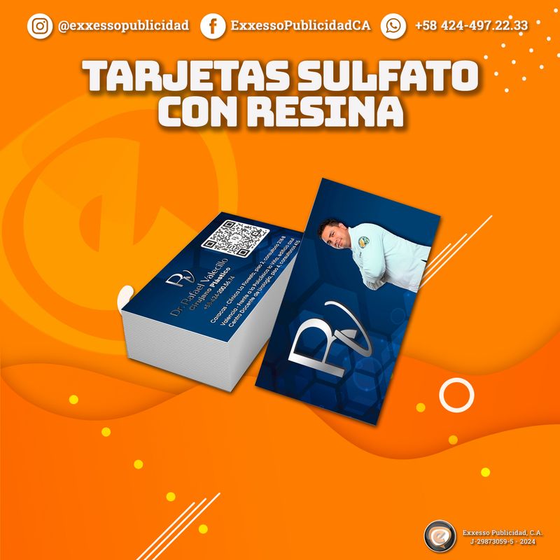 Tarjeta de presentación sulfato mas resina