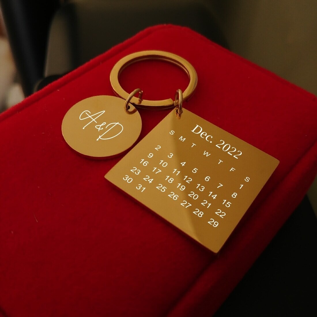 Calendar Keychain for Anniversary Gift