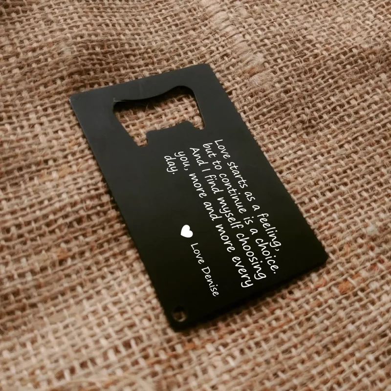 Personalized Credit Card Bottle Opener, Wallet Size Bottle Opener