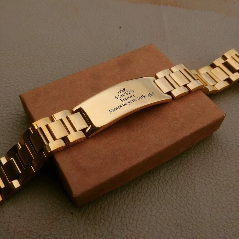Personalized Stainless Steel Engraved Bracelet,