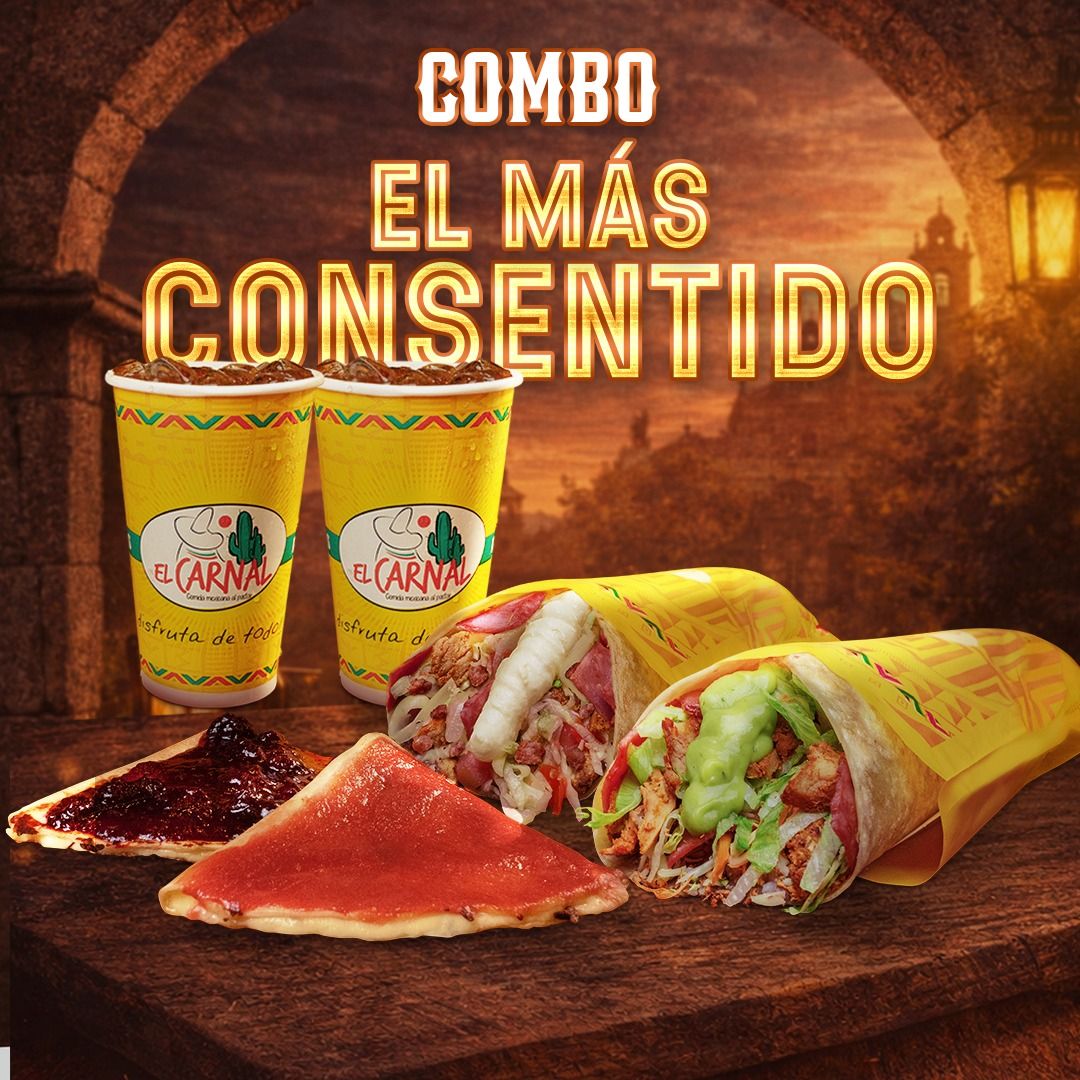COMBO EL MÁS CONSENTIDO:  1 BURRO MIXTO TOCINETA + 1 BURRO SOUR MIXTO TOCINETA + 1 QUESADILLA DULCE + 2 BEBIDAS