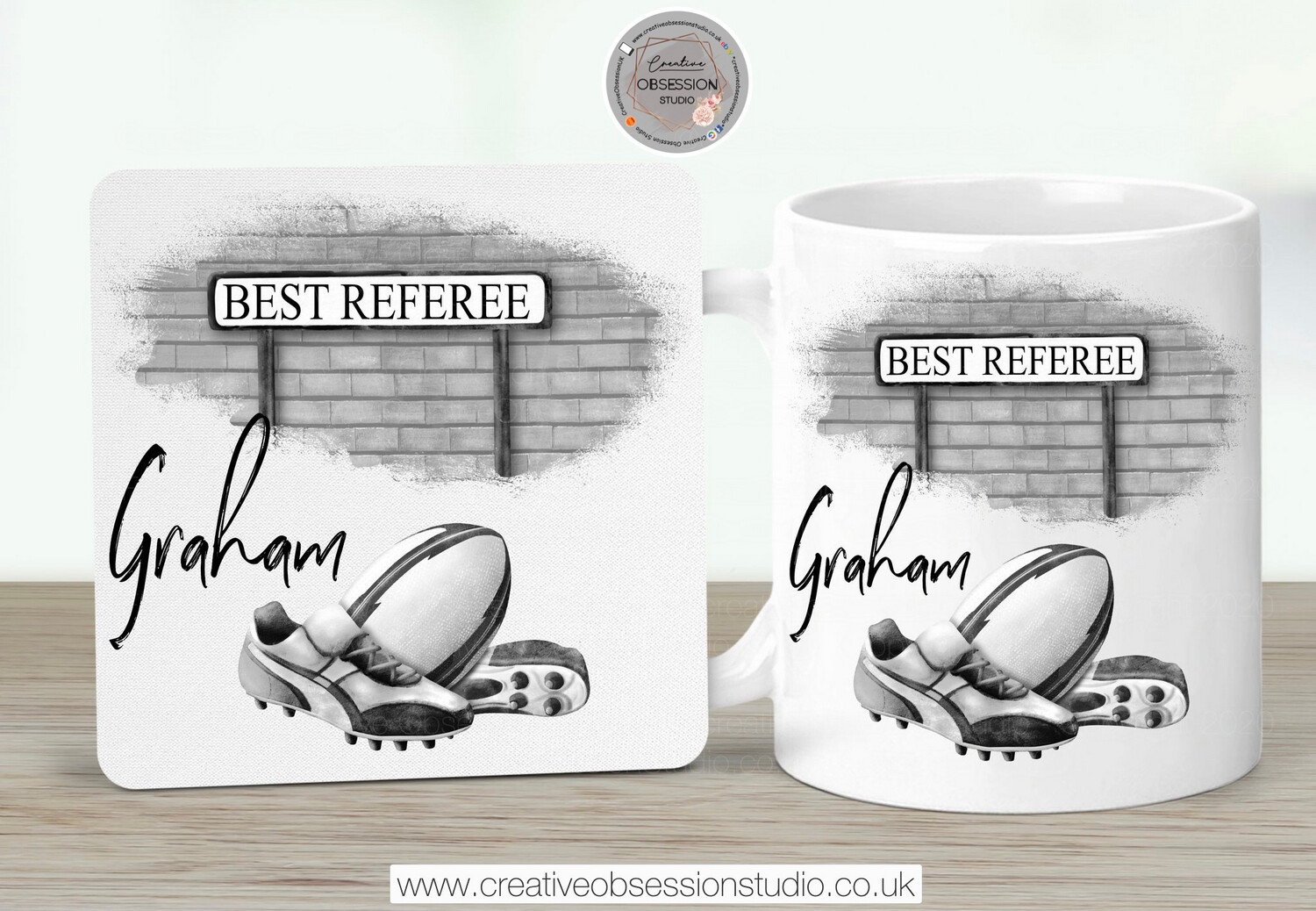 Mug and Coaster Set My Daddy Loves Rugby Mug and Coaster Set My Daddy Loves Rugby
