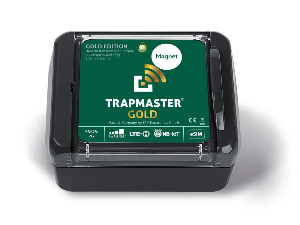 Fallenmelder TRAPMASTER NEO GOLD-Edition: 4G/5G Fallenmelder mit kostenfreiem Betrieb & 5 Jahren Garantie