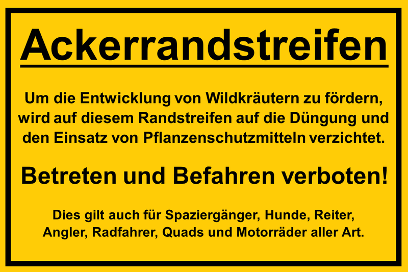 Verbotsschild Verbotsschild "Ackerrandstreifen"
