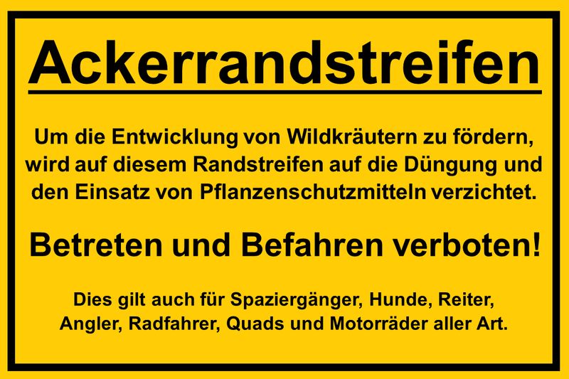 Verbotsschild "Ackerrandstreifen"