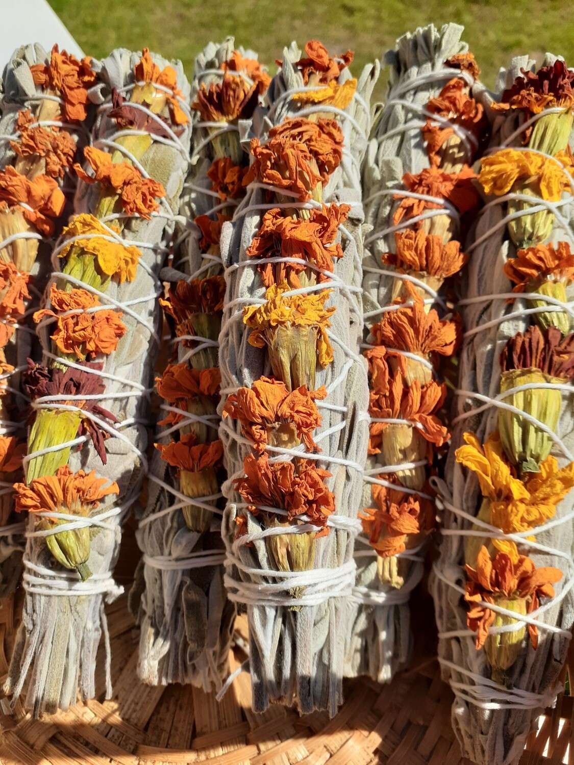 Samhain Halloween Sage Smoke Wands Marigolds
