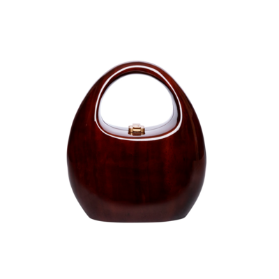 Viola Handbag, gloss, dark brown